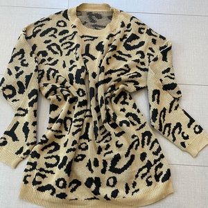 Animal print sweater dress